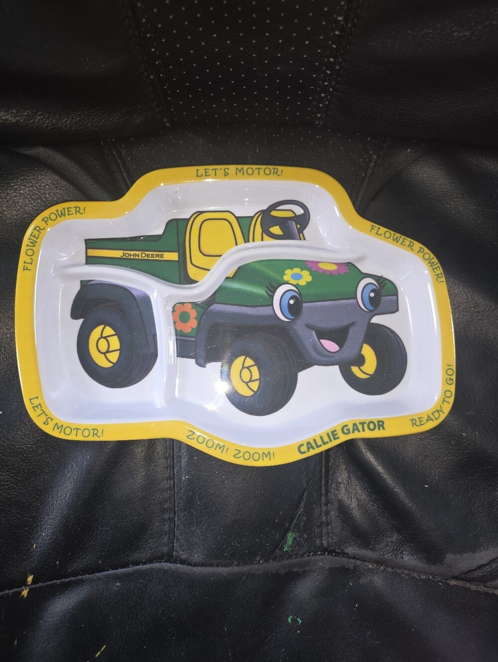 John Deere Johnny Tractor Child's Melamine Divided Dish Plastic Plate